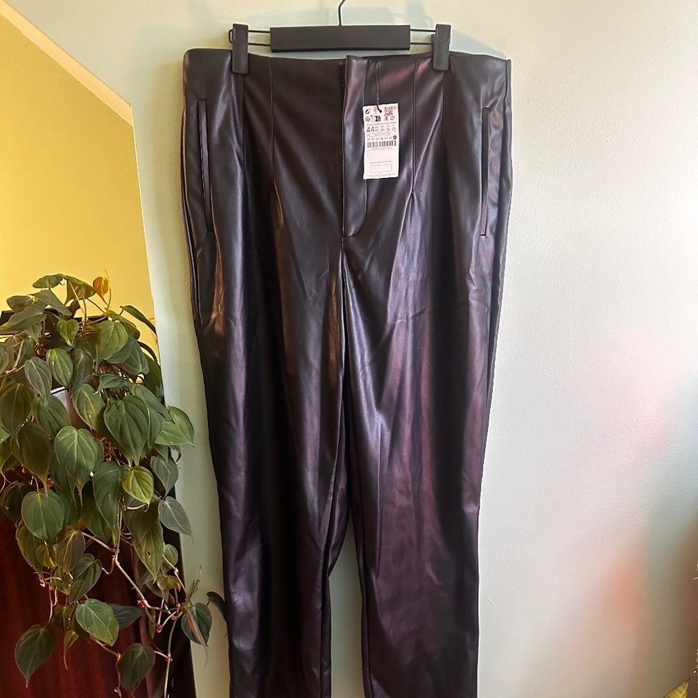 High Waisted Leather Pants